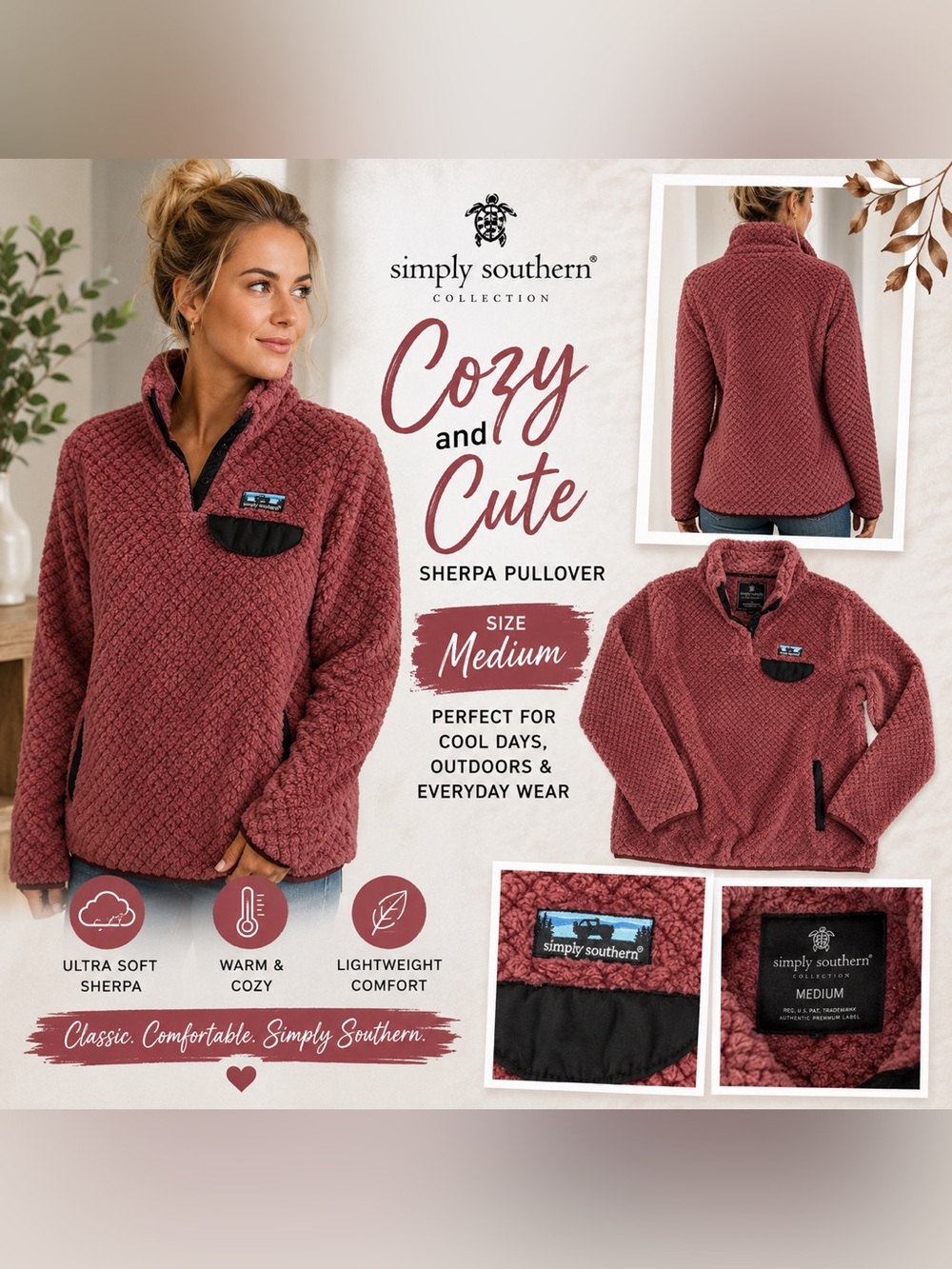 Simply Southern Cozy and Cute Sherpa Pullover